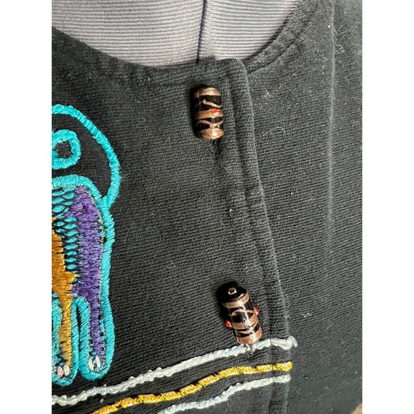 Jacket embroidered cat funky glass buttons - Picture 9 of 13